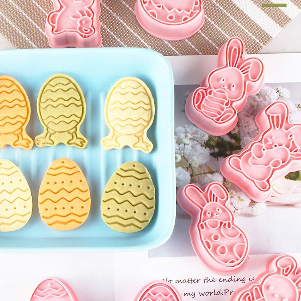 Top 8pcs/set 3D Easter Rabbit Food Fondant Plastik Plunger Cookie Cutter