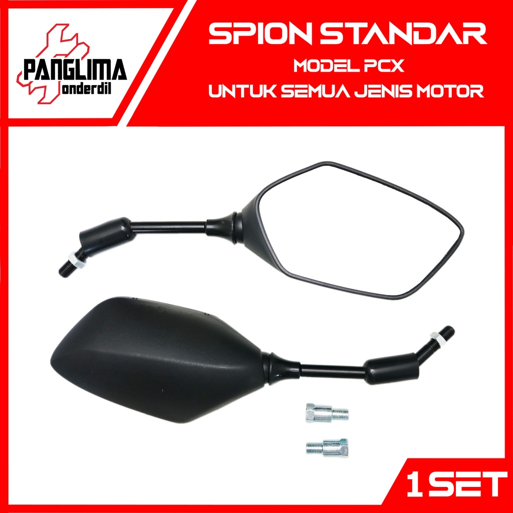 Spion-Sepion-Kaca-Cermin-1 Set-Kanan-Kiri Standar Model PCX 150 New-160 &amp; Vario 160 Bisa Untuk Semua Jenis Motor Honda Beat-Vario-Scoopy-Spacy-Grand-Karisma-Revo-Supra-Blade