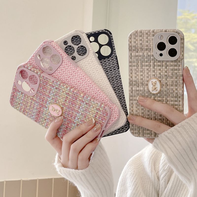 Soft Case Motif Beruang Bahan Kain Metal Untuk OPPO A36 A76 A96 A3S A7 A5S A12 A11K A31 A53 A33 A35 A15S A5 A9 F9 Pro Reno 5 6 7Z 8