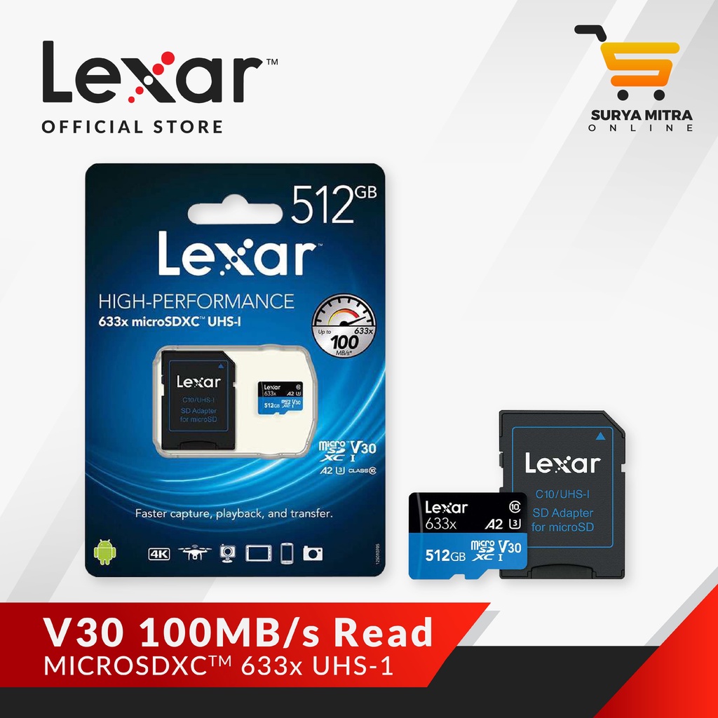 Lexar Microsd 512GB High Performance 633x Up to 100Mbps