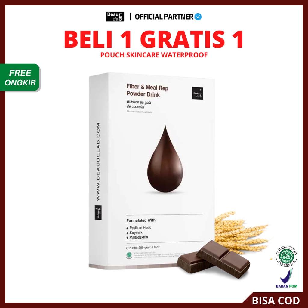 [ Agen Resmi ] Beaudelab Fiber Drink | Fiber Sayur &amp; Buah Menyerap Minyak | Fiber Rasa Cokelat Pengganti Makan Malam &amp; Pagi BPOM
