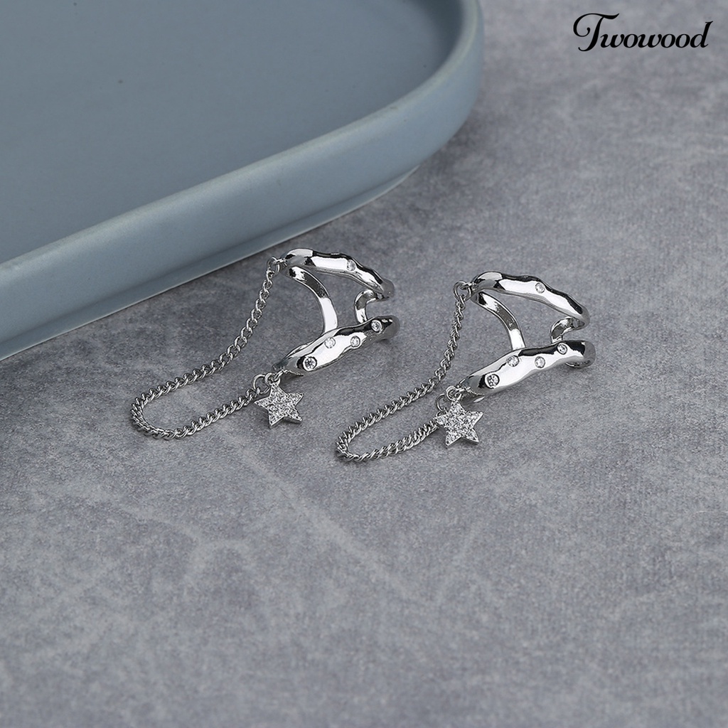 1 Pc Anting Klip Tanpa Tindik Bahan Tembaga Stainless Steel Warna Solid