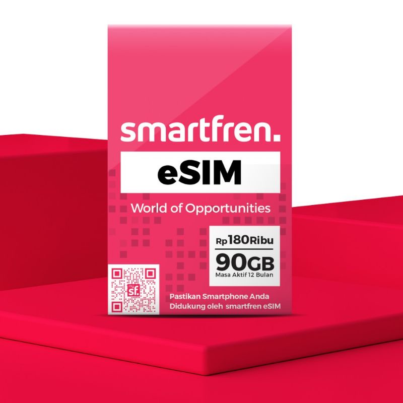 Esim Smartfren Internet 4G LTE 90Gb 360 Hari (Free Ongkir)