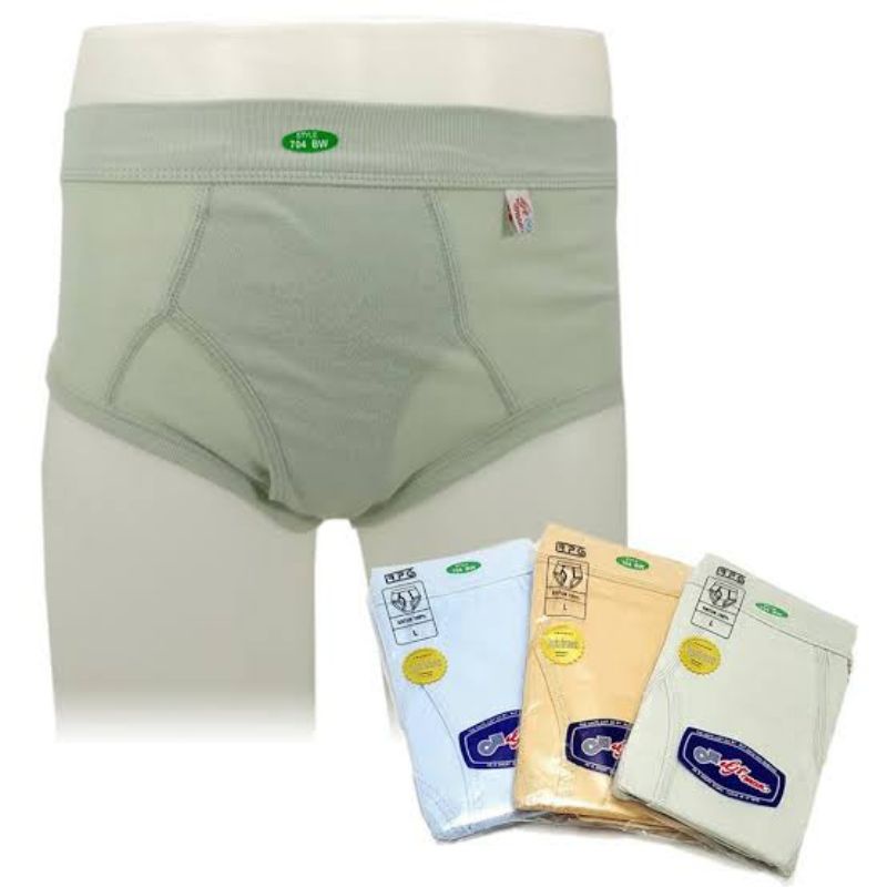 ORIGINAL Celana Dalam Gt man brief underware 704 bw bahan katun adem Pria / laki / cowok dewasa Putih, Biru, Abu Abu, Cokelat s m l xl jumbo big size