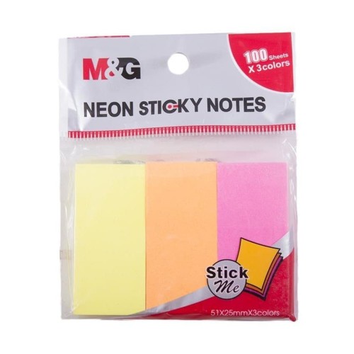 Memo Tempel / Neon Sticky Notes 100sheets x 3Colors - M&amp;G Ys-186