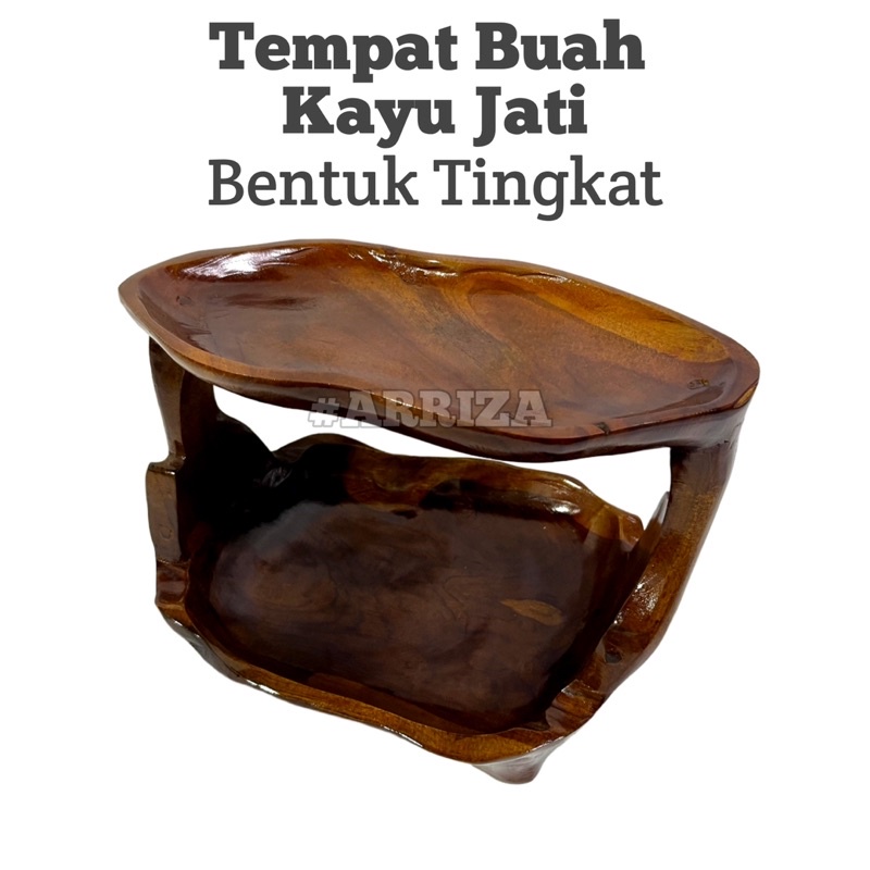 Tempat Buah Kayu Jati Model Tingkat