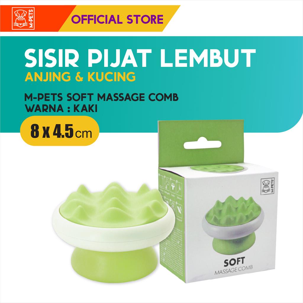 M-Pets Soft Massage Comb -  Coarse Teeth / Sisir Pijat Anjing Kucing