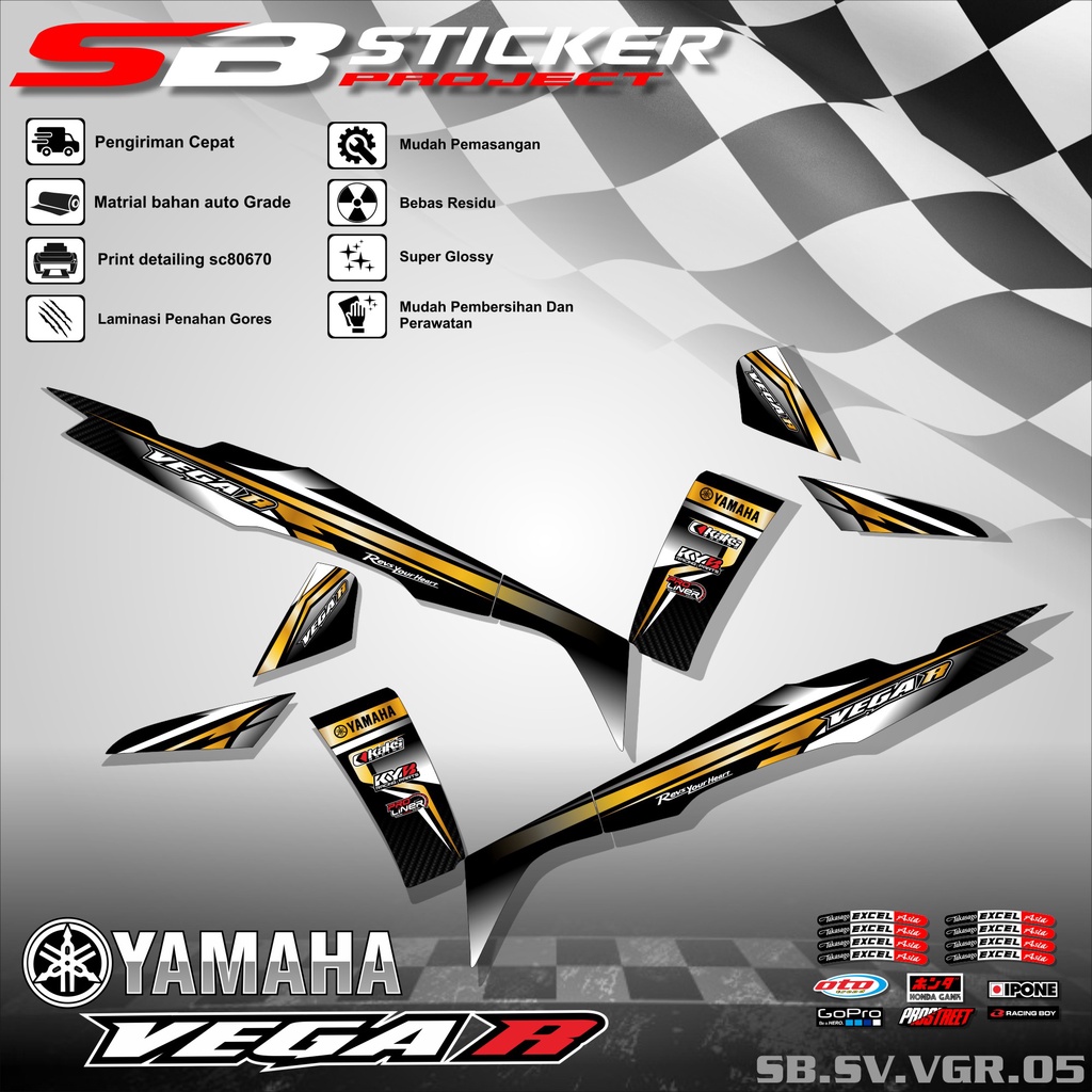 STRIPING VEGA R NEW- STICKER HOLOGRAM YAMAHA VEGA R NEW TERBARU SB 005