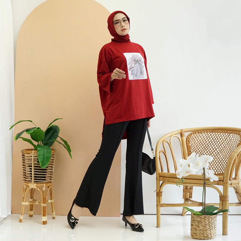 GR ATASAN OVERSIZE JUMBO BASIC KAOS VIRAL WANITA HIJAB SR556