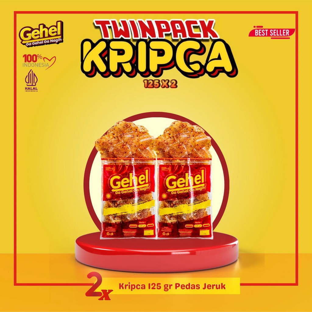 

Gehel Twinpack Kripca 125gr - Cemilan Pedas Jeruk