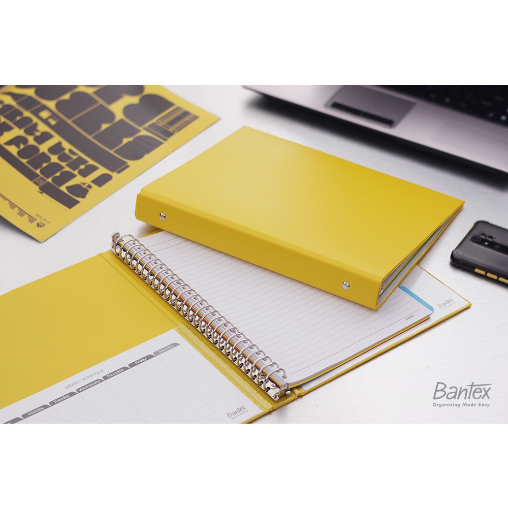 

[Zada] Bantex Binder Note B5 26 Ring Besi Loose Leaf Multiring Binder Lemon 1326 26