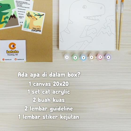 

PAINT BY NUMBER. PAKET MELUKIS DINOSAURUS UNTUK ANAK. DINOSAURS SERIES - Dino Tricera