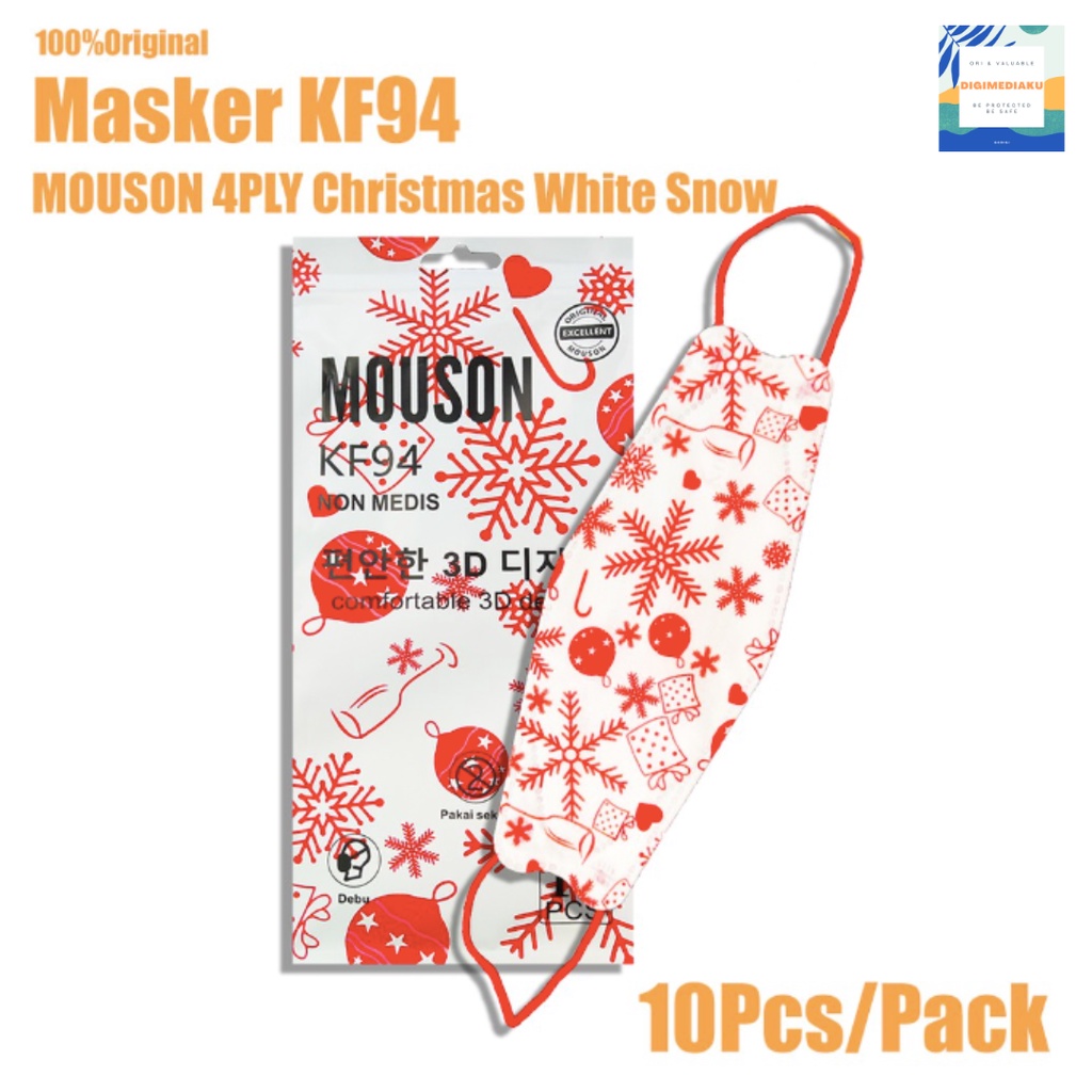 Masker Mouson Natal Mouson Christmas Mouson KF94 model Pokana