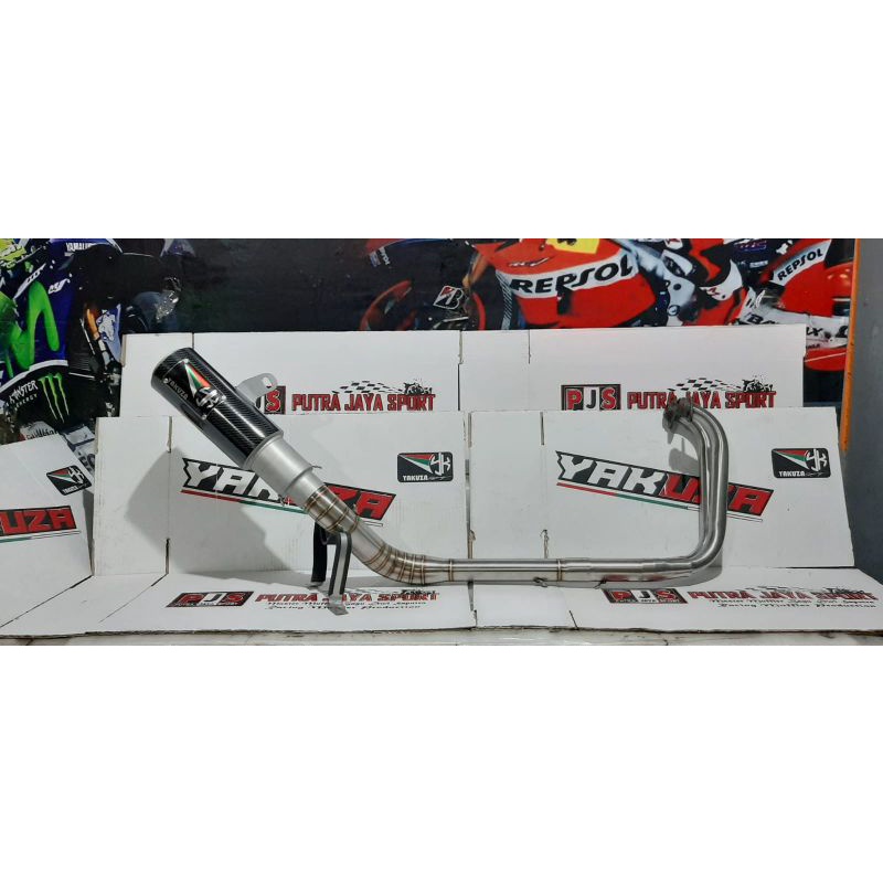 knalpot yakuza full system for ninja fi/carbu,cbr250rr r25 ( pnp )
