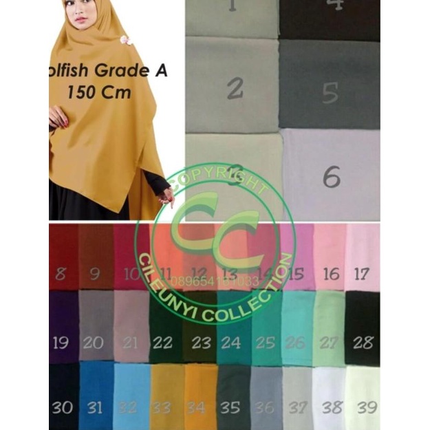 Hijab Instan Segiempat Segi Empat Syar i Jumbo Wolfis 150 X 150 Cm RE