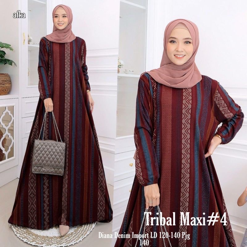 Tiramitsu Jumbo - LD120-130 Gamis Diana Denim Jumbo Bigsize Oversize Bumil / Zatta Jumbo Maxy / R.26 - 025-6533