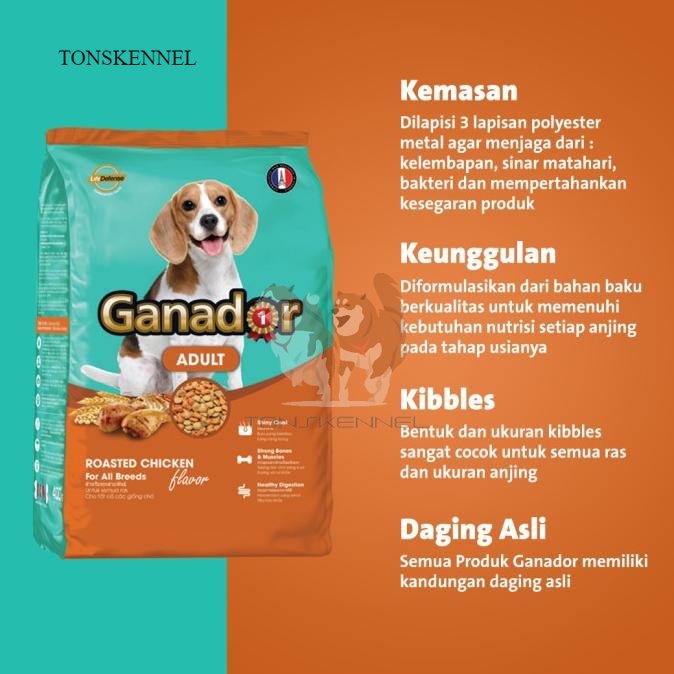 Ganador Adult Roasted Chicken Makanan Anjing Kering 3 kg