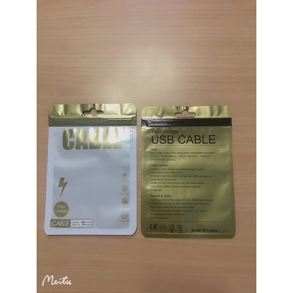 Kantong Plastik Packingan Kabel Data Charge HP 11x15cm macaron