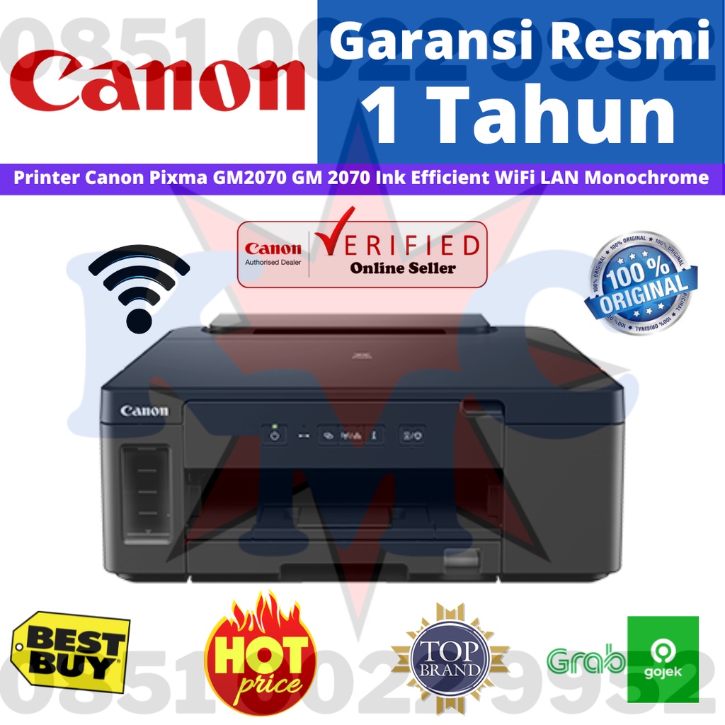 Printer Canon Pixma GM2070 GM 2070 Ink Efficient WiFi LAN Monochrome