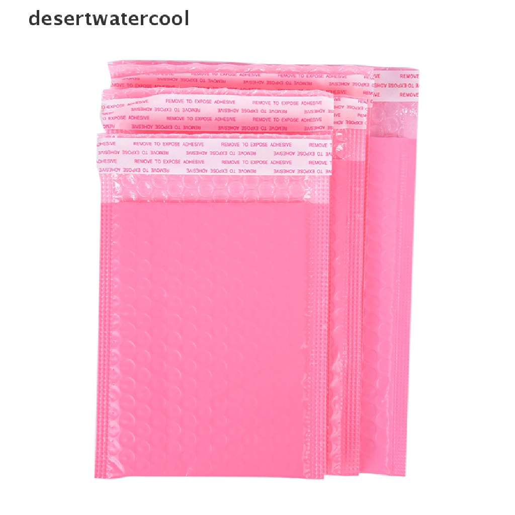 Deid 10pcs Kantong Bubble Bag Padded Bahan Plastik Warna Pink Untuk Pengiriman Barang