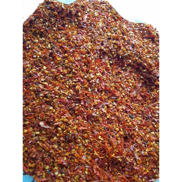 

Bubuk Cabai Kasar hot jeletot Original dan aroma daun jeruk 1 kg