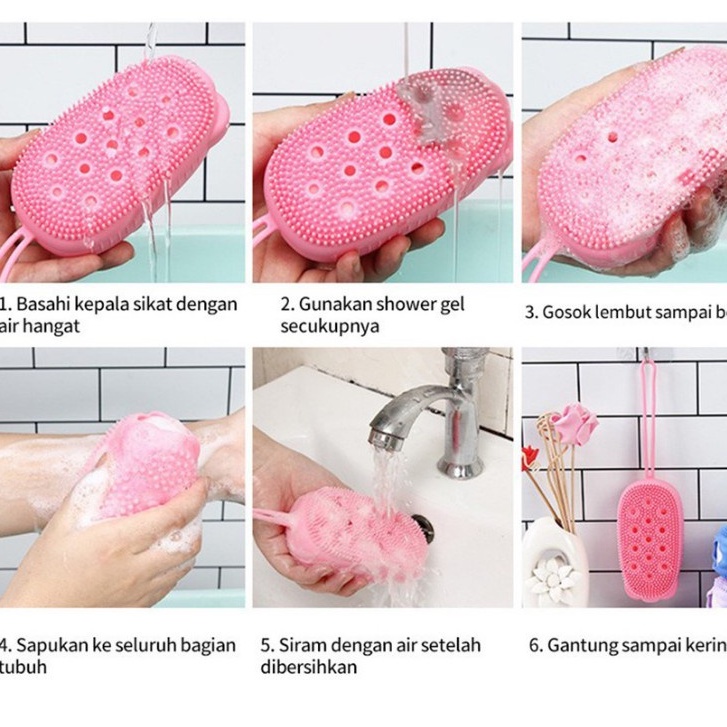 HBM Spons Mandi Bath Sponge Sabun Batang Cair 2In1 Sikat Spons Badan