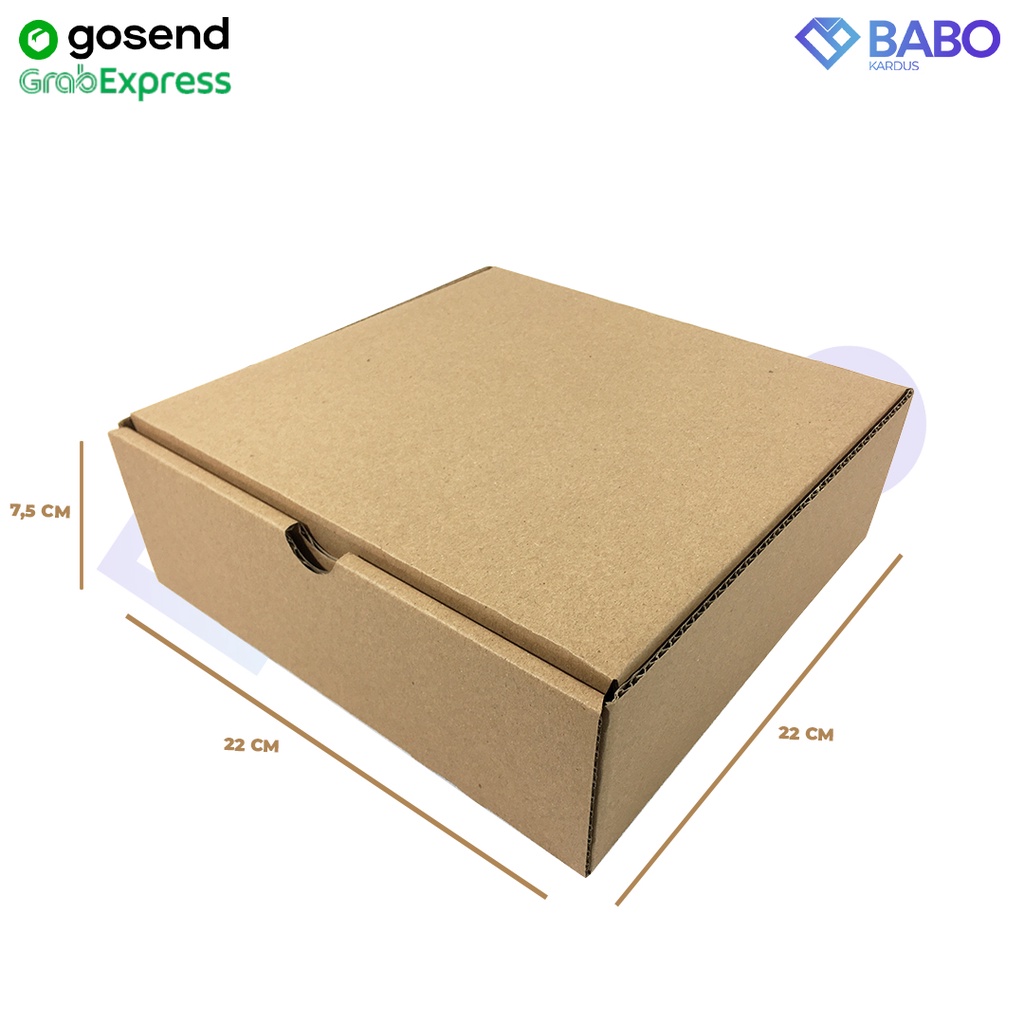 

Kardus Box Karton Packing Pudding Hampers Kue Brownies Kaos Sweater Polos Uk. 22x22x7,5 cm BFlute Tebal 3 mm (Kardus Pizza 22 x 22 x 7.5 cm)