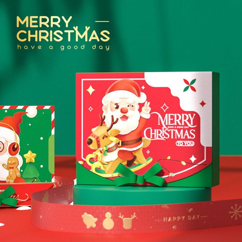 Solighter 3PCS Merry Christmas Box Perlengkapan Pesta Happy New Year Kotak Permen Coklat