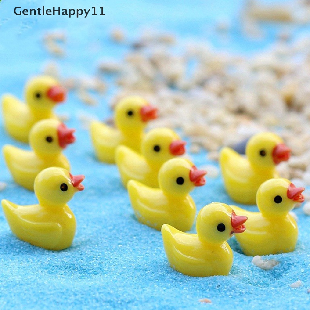 Gentlehappy 10pcs Flat Back Resin Ducks DIY Dekorasi Kerajinan Membuat Pemandangan Taman Peri id