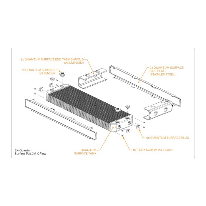 EKWB EK Quantum Surface P280M X-Flow Radiator - Black