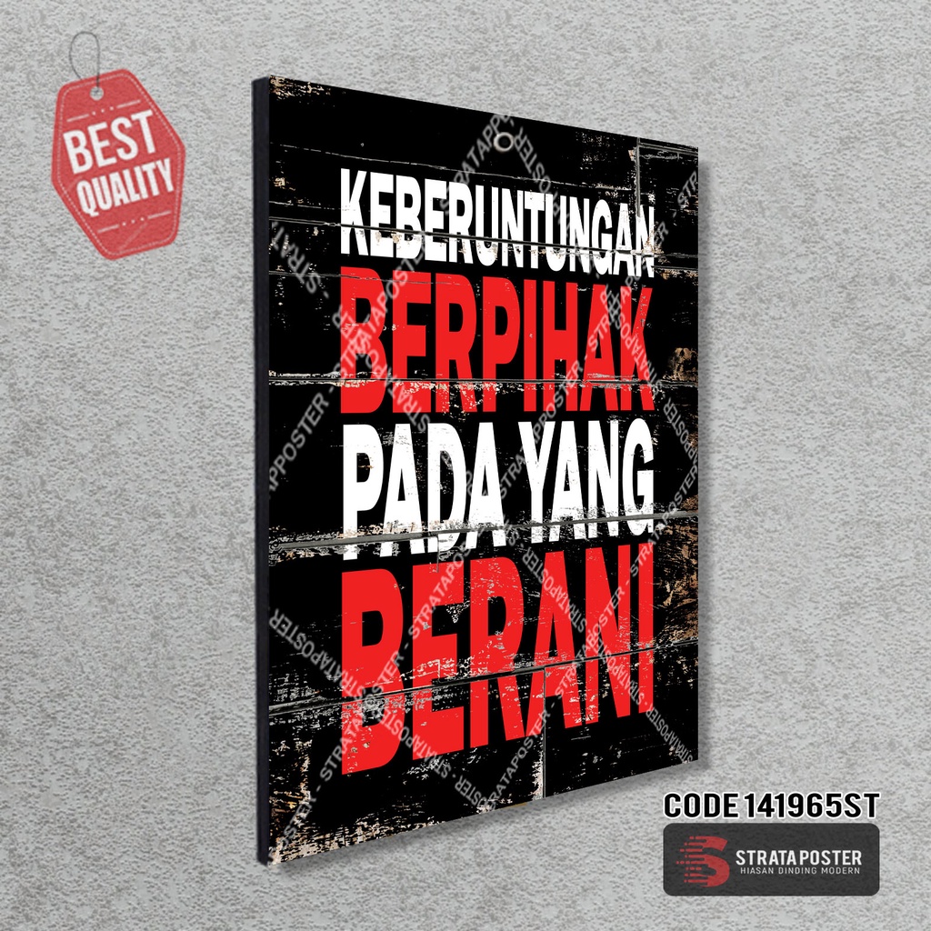 Hiasan dinding kata kata motivasi Poster kayu Wall decor Dekorasi ruangan