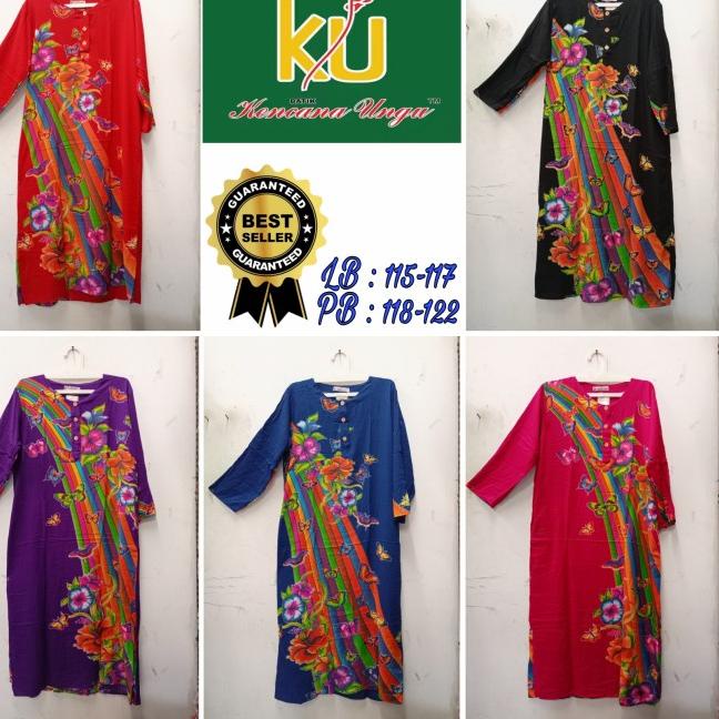 Daster Batik Kencana Ungu Lengan Panjang Original - Hijau