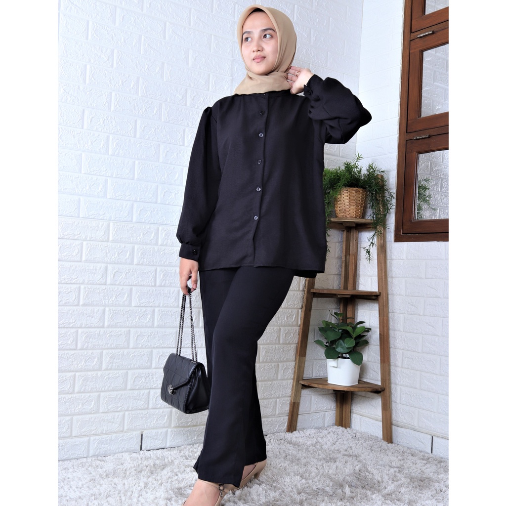 Fiska Blouse Crinkle Baju Formal/Kemeja Kerja/ atasan wanita bahan adem/fashion style remaja