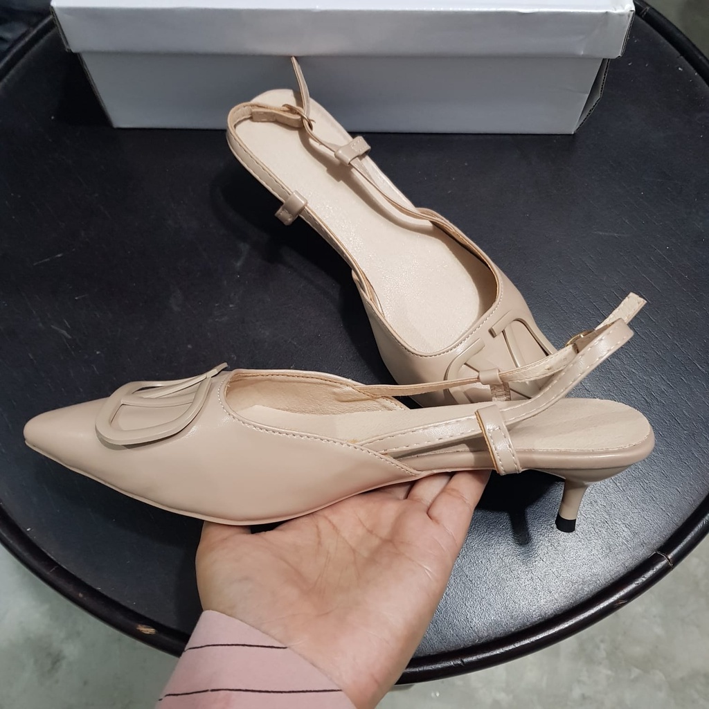 [✅BISA COD] 40666 HEELS WANITA IMPORT VD HAK 5CM TALI BELAKANG (REAL PICTURE)