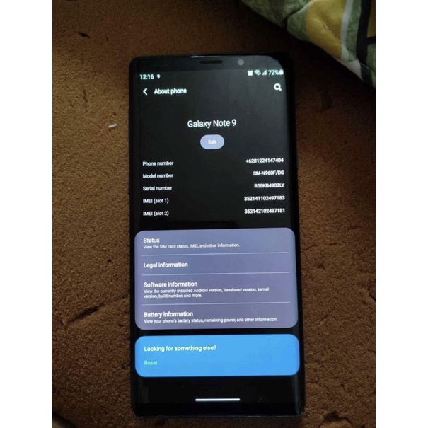 Samsung Note 9 Minus