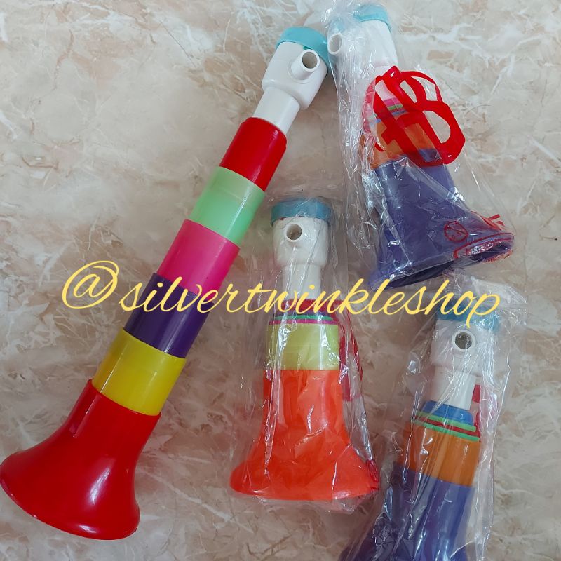 Mainan edukasi anak terompet pelangi ditarik memanjang tarik panjang tahun baru rainbow ulang tahun 