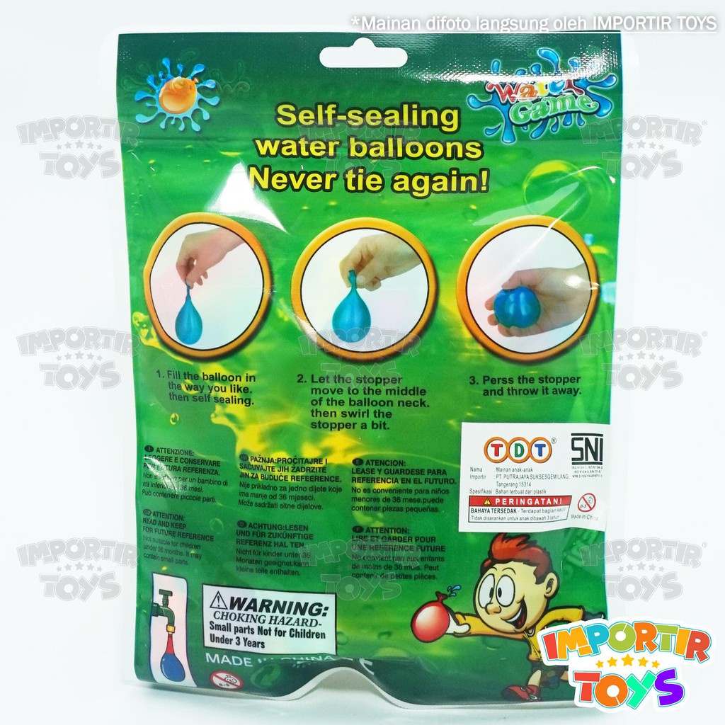 185 Pcs Balon Air Water Balloon Magic Perang Air IMPORT Balon Lempar, Jumlah Balon