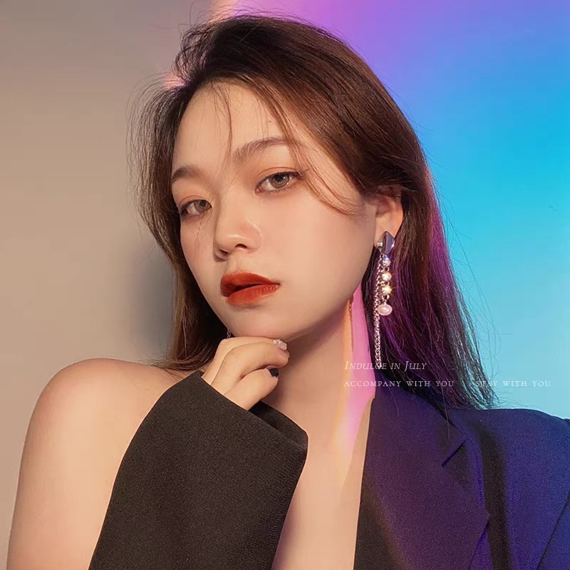 Anting Rumbai Bahan 925 Silver Needle Gaya Korea Untuk Wanita