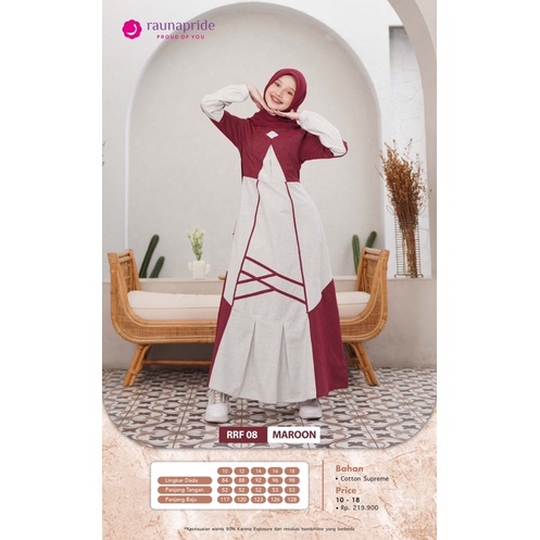 RRF 08 MAROON - HIJAU - NAVY | DISKON GAMIS REMAJA SARIMBIT MODESTY BY RAUNA RAUNAPRIDE TERBARU
