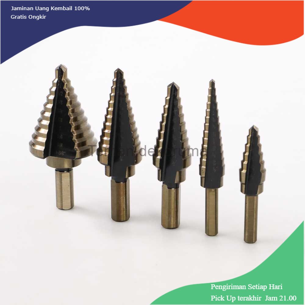 TD-PR2 Taffware Mata Bor Pagoda Spiral Drill Step Down Tipe 2 5PCS - BIHH463A