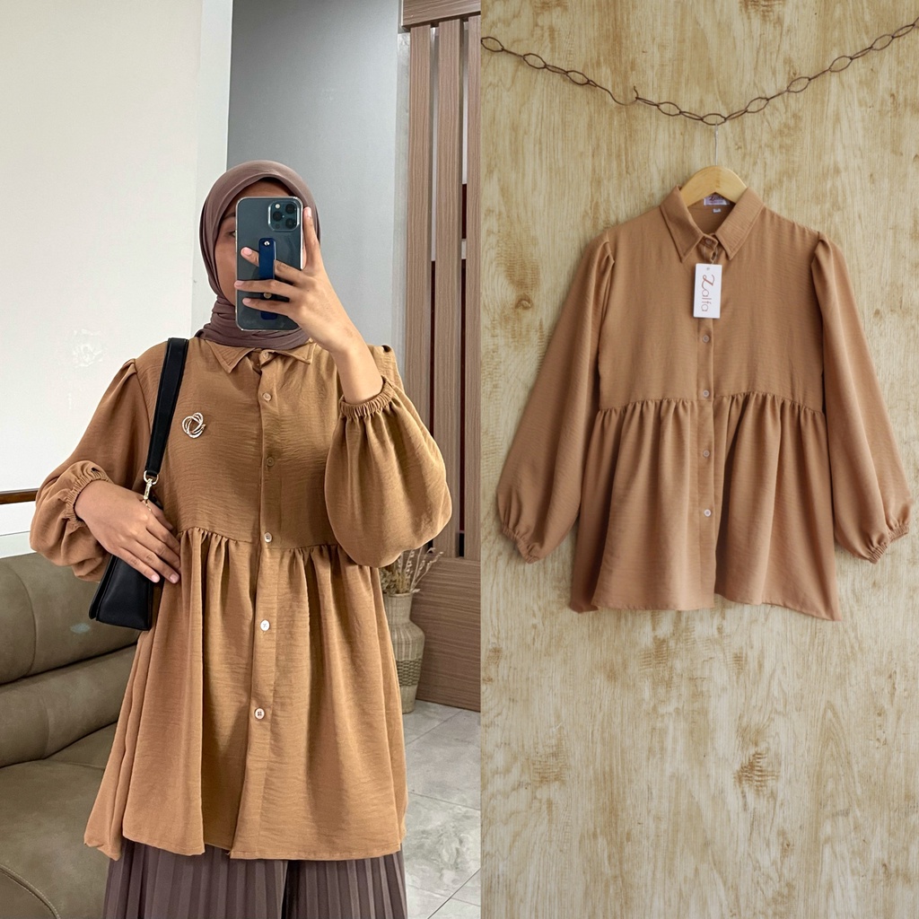 MARBELA blouse by ZALFA OUTFIT / blouse polos / blouse crincle / kemeja polos