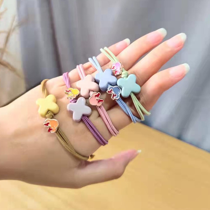 Ikat Karet Rambut Korea Wanita Motif Bintang Acrylic Lucu Aksesoris Fashion