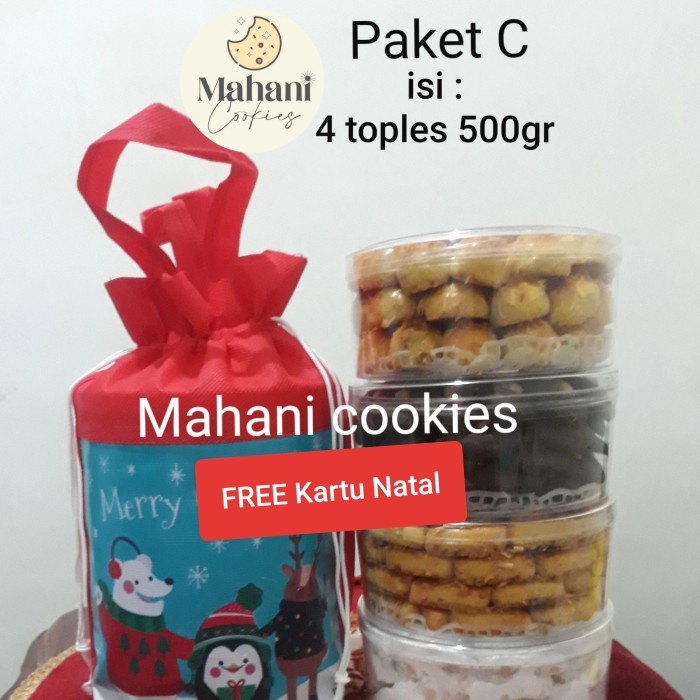

Hampers Natal Mahani Cookies Nastar Wisman Paket C 4 Toples @500Gr Promo!!!R13A