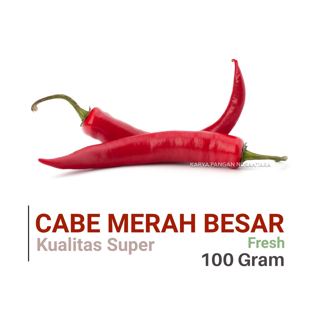 

CABE MERAH BESAR FRESH 100GR CABAI MERAH BESAR SEGAR LOMBOK 100 GRAM