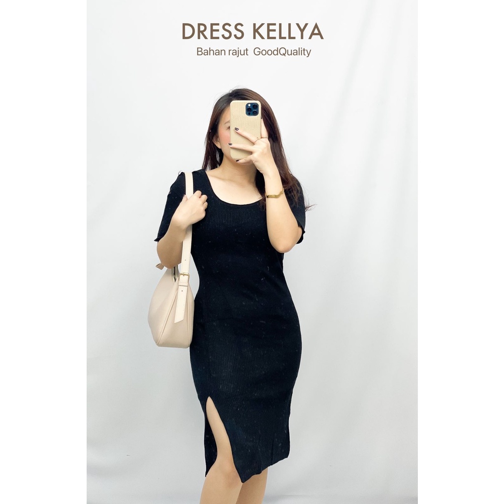 Basic id fashion Dres rajut bodycon / Dres rajut molly / Dres wanita korean style / Gaun elegant