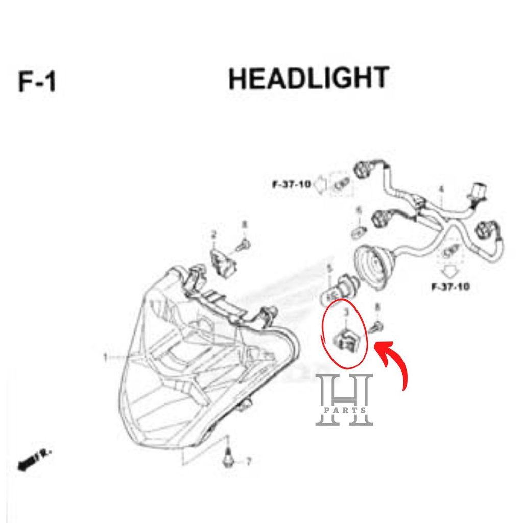 BREKET DUDUKAN LAMPU DEPAN KIRI BRACKET HEAD LIGHT L BEAT SPORTY ESP K81 33119-K81-N00 ASLI ORIGINAL AHM HGP HONDA