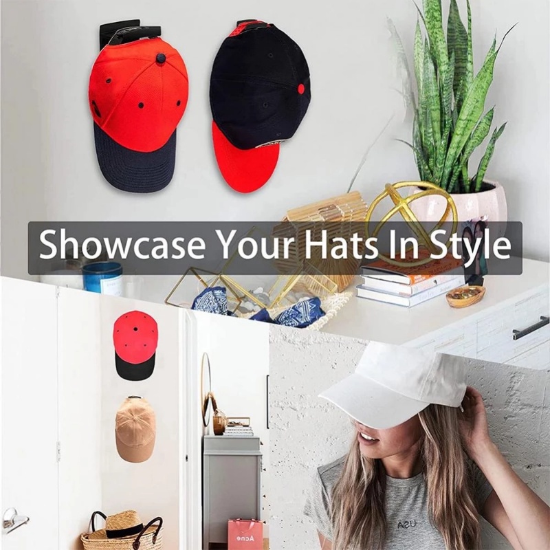 10pcs Kait Topi Baju Melengkung Headset Kalung Rak Gantung Perekat Diri Kunci Masker Gantungan Hemat Tempat Sundry Finishing Rak Alat Penyimpanan Bantalan Beban Kuat Untuk Rumah Toko Kantor