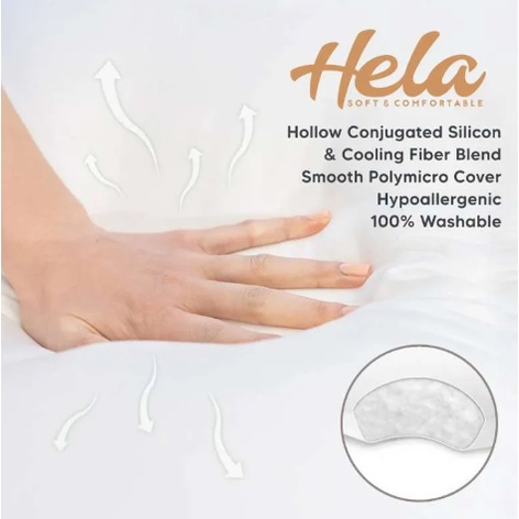 Bantal Hela Deluxe Standard Hollow Conjugated Silicon &amp; Cooling Fiber