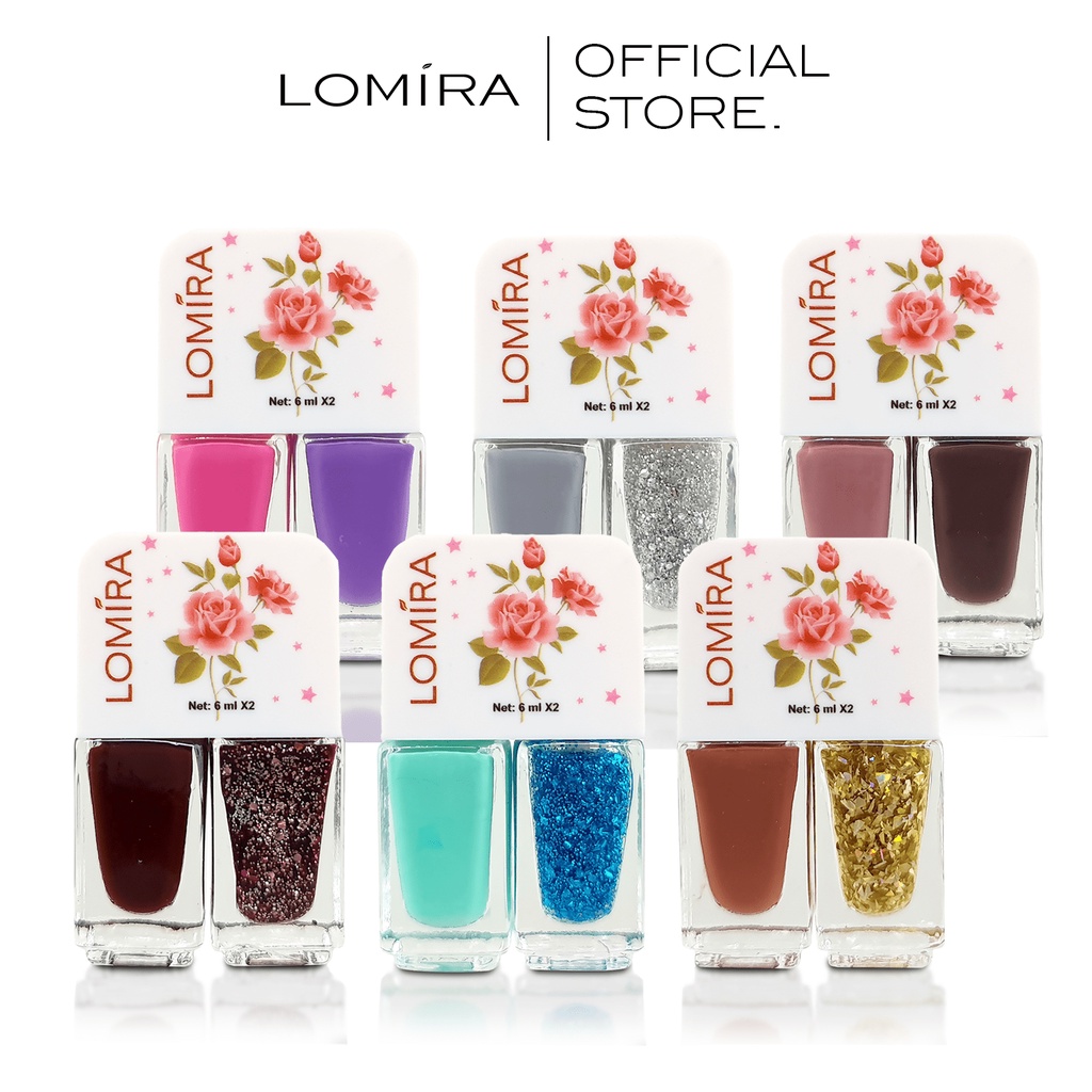 jual-lomira-nail-polish-2-in-1-dual-colour-cat-kuku-dengan-glitter