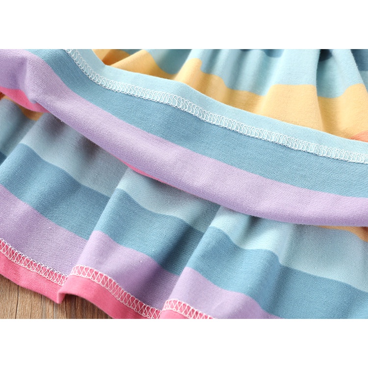 [Brandedbaby] 6M-4T DRESS CASUAL ANAK STRIPE RAINBOW IMPORT